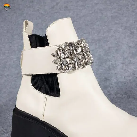 Karl Lagerfeld Cavin Paris Fashion Chelsea Boot White Leather Women's Size 11M - Picture 10 of 14